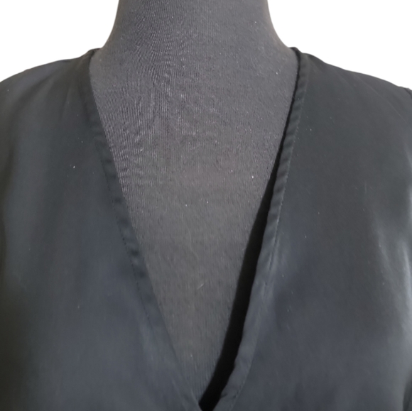 Everly Rose black v neck faux wrap crop long sleeve top small - Picture 4 of 10
